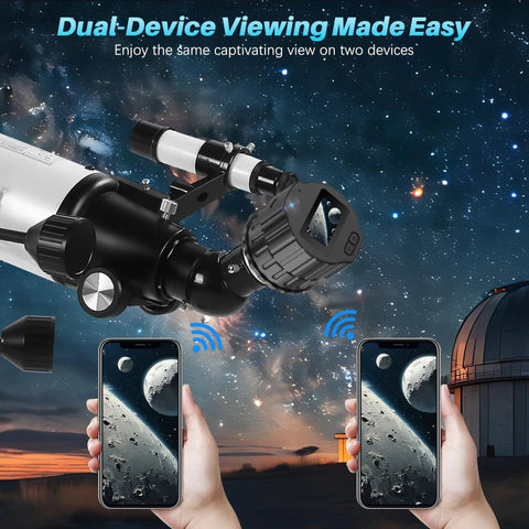 WiFi Eyepiece for Telescopes and Microscopes With One Point Five Inch TFT Display 1080P HD Imaging and 64GB Storage in use