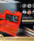 50 Piece Bolt Extractor Set With Pilot Center Pin, MultiSpline Extractors, Left Hand Cobalt Drill Bits, Nut Removers, Extension Bar