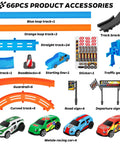 Dope Slot Car Race Track Set With 360 Degree Loops And Four High Speed Cars 64 Piece Large Flexible Raceway accessories overview
