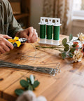 Person using Heavy Duty 6 Inch Diagonal Wire Cutters With Comfort Grip Flush Cut Metal Clipper For Crafts on floral wire
