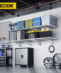 Two Pack Tough As Nails Garage Wall Mounted Shelving Unit 24x36 Inches 2x3ft Sliding Rail Design White With 560 Lb Total Load Capacity