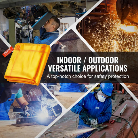 Heavy-Duty Welding Screen With Frame 6X8 Feet Flame-Resistant Vinyl Curtain On Four Swivel Casters Two Locking For Workshop Industrial Garage Portable Protective Barrier Against Sparks UV Rays Heat Radiation Ultimate Shop Beast Construction Yellow