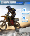 Rider on dirt bike with the Beefed Up High Performance 49cc 50cc 2 Stroke Dirt Bike Engine Kit With 7000 RPM Single Cylinder Pull Rope Start Motor For Dirt Bikes Pocket Bikes ATVs And Scooters in foreground