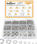 Massive 1000 Pieces Spring Lock Washers Set In 304 Stainless Steel Nine SAE Sizes From M2 To M12 Split Lock Washers For Screws And Bolts Corrosion Resistant DIY Auto Marine Hardware Kit in clear organizer case