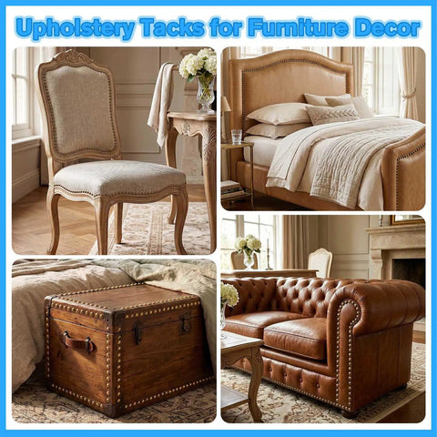 Top Shelf Antique Bronze Upholstery Tacks Pretty Darn Sturdy Furniture Nails And Thumb Push Pins Super Snazzy For Sofas Chairs Wood Trim Or Wild Diy Builds 100 Pack Kit used in elegant chair and bed decor.