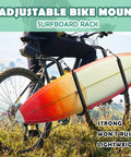 Bike Surfboard Rack With Quick Release Bars Adjustable Up Down And Rotatable Angles For A Comfortable Ride Fits Longboards