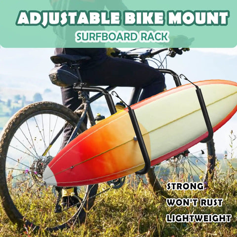 Bike Surfboard Rack With Quick Release Bars Adjustable Up Down And Rotatable Angles For A Comfortable Ride Fits Longboards