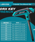 Versatile Torx T Handle Wrench Set With Nine Sizes From T10 To T50 And Two Tip Design For Quick DIY Auto And Bike Repairs