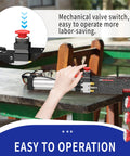 Beast Mode Pneumatic Can Crusher For 12oz To 16oz Cans with red valve switch on outdoor table