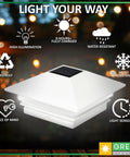 Check Out This Twelve Pack Of Slim Solar Powered Led Post Cap Lights Made For Four By Four Wood Posts With Adapter For Pvc And Vinyl Posts In Fresh White For Your Deck Or Yard, showing features like high illumination and eco-friendly benefits.
