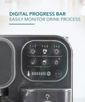 Digital interface of Top Shelf Hassle Free One Touch Espresso And Latte Brewer With Built In Frother, showing progress bar.