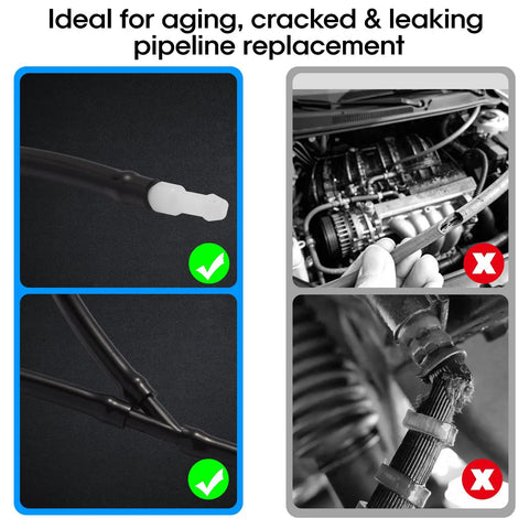 Universal Windshield Washer Hose Repair Kit 13 Ft Flexible Washer Fluid Hose With 12 Connectors shown in use and installation