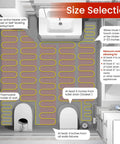 Diagram of DIY Friendly Self-Adhesive Electric Floor Heating Mat Kit, 10 Sq Ft, Radiant Heat Under Tile Stone Or Wood Floors installation.