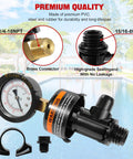 Manual air relief valve assembly with pool filter pressure gauge; brass connector for Pentair pool/spa filters