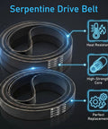 Serpentine Belt Kit For Volvo Penta Marine Engines 4.3L 5.0L 5.7L 2 Pack Power Steering And Alternator Drive Belts Rubber Construction