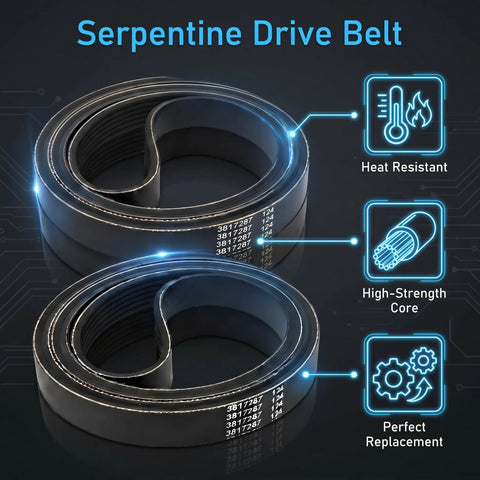Serpentine Belt Kit For Volvo Penta Marine Engines 4.3L 5.0L 5.7L 2 Pack Power Steering And Alternator Drive Belts Rubber Construction