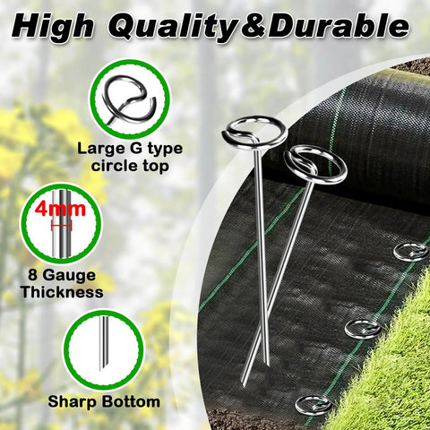 Heavy Duty Landscape Staples 120 Pack 8 Gauge 6 Inch Galvanized Garden Stakes Sod Pins For Plant Cover Tent Weed Barrier Fabric Turf And Outdoor Decor