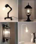 60W Equivalent E26 LED Filament Bulbs Daylight 4000K Non Dimmable A19 Glass Clear, 6 Pack, in various decorative lamps