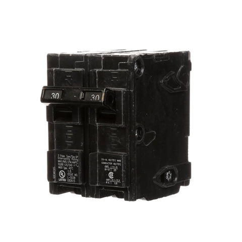 Q230 30 Amp Double Pole QP Circuit Breaker For 240 Volt Systems With 10000 AIC Interrupting Rating Plug In Connections In Enclosures Insta Wire Quick Wiring Compatible With PL And ES Load Centers For Overload And Short Circuit Protection
