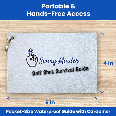 Golf Reference Cards For On Course Mastery Cheat Sheet For 33 Of Golf Hardest Shots Waterproof PVC With Sturdy Carabiner