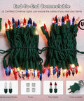 Red White Blue LED String Lights With Clear Bulbs On Green Wire UL Listed Connectable Patriotic Decor For Independence Day