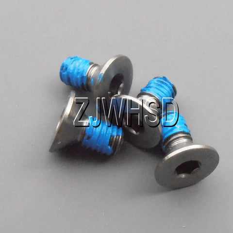 Ultralight Titanium M3 X 6 Screws Set With Allen Hex Socket Flat Head, Blue Thread Locker Included displayed on gray background