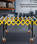 Heavy Duty Table Saw Outfeed Roller Conveyor Table With Adjustable Height Range From 30 To 50 Inches And Lockable Casters for easy handling