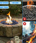 Cobalt Blue Fire Glass Beads For Propane Fire Pits And Fireplaces, 1 Inch High Luster Diamonds in outdoor fire pit