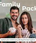 Set of 3 Soft Mesh Bath Shower Loofah Sponges Pouf Body Scrubbers For Gentle Exfoliation And Deep Cleanse With Spa Quality Feel Airy Blossom Color Premium held by couple