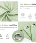 Sage Green Cloth Shower Curtain Liner With 2 Magnets, Textured Polyester For Spa Like Feel, Soft Hotel Quality Waterproof