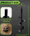 SYITCUN 4x16 in heavy-duty auger drill bit with 3/8-in hex drive for planting bulbs and post holes
