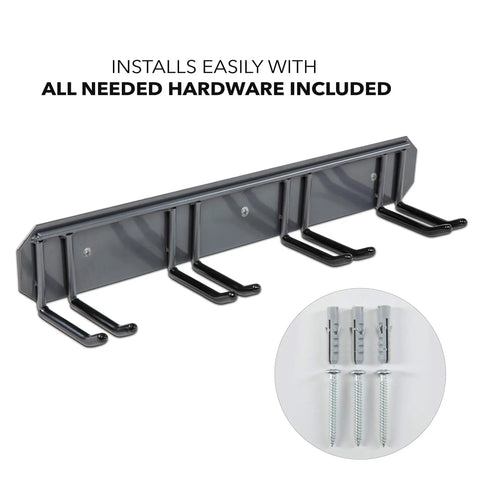 Wall Mounted Ski Storage Rack Holds Four Pairs Of Skis And Poles Or A Snowboard Tough As Nails With Rubber Coated Hooks