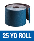 Heavy Duty Zirconia Cloth Floor Sanding Roll 8 Inch By 25 Yard Grit 80x For Hardwood Floors, resin-bonded shown in blue roll