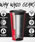 Red 24 Oz Insulated Stainless Steel Party Cup With Lid No Sweat Double Wall Vacuum Insulated Tumbler cutaway view