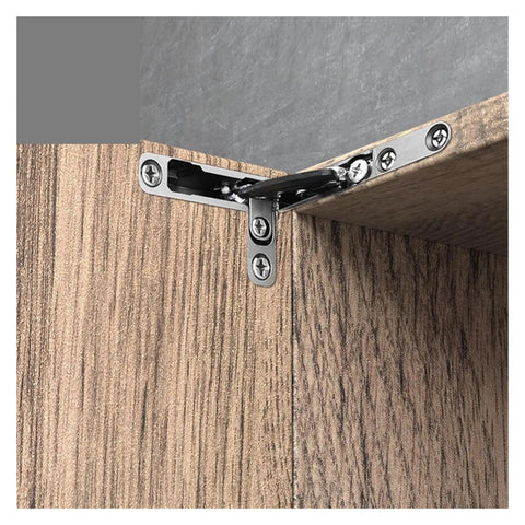 2 Pack Concealed Hinge 105 Degree Soft Close With Soft Open installed on wood cabinet corner