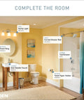 Modern bathroom featuring a vanity, toilet, and shower area with the Conway Chrome Posi-Temp Shower Trim Set With Square Showerhead.