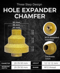 All In One Diamond Core Drill Bit Set With Diamond Brazed Step Bits 20mm 35mm 50mm Hole Expander Chamfer Pagoda Reamer