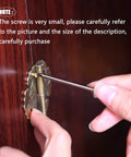 Using gold finish tiny Phillips screw for cabinet hinge installation, part of Gold Finish 1200Pcs Tiny Phillips Flat Head Self Tapping Screws Set.