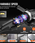 Wet Polisher 800W With Six Variable Speeds And Seven Polishing Kits, 4 Inch Concrete Grinder for Marble Granite Tile