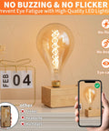 Oversized Edison Style LED Bulb, Dimmable 7W LED Equal To 40W, 2200K Warm White Glow, E26 Base, ST164/ST52 on wooden base