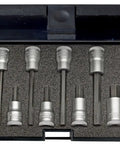 10-Piece 3/8 Inch Drive In-Hex Screwdriver Bit Socket Set With 4-10 Mm Bits Includes Short And Long Bits Durable Plastic Case