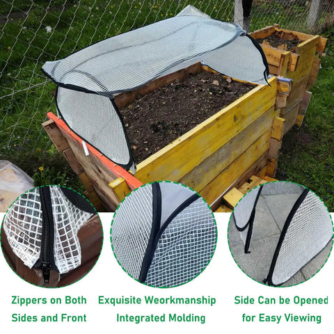 Pop Up Mini Greenhouse Cover For Raised Beds, Portable Plant Protector For Vegetables And Fruits, Freeze Protection With Breathable Ventilation And Sunlight Access, 45 By 21.6 By 16 Inches