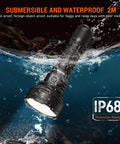 Rechargeable Tactical Flashlight With Buck Regulated Driver 1800LM SFT40 LED Hella Bright Long Throw Torch underwater