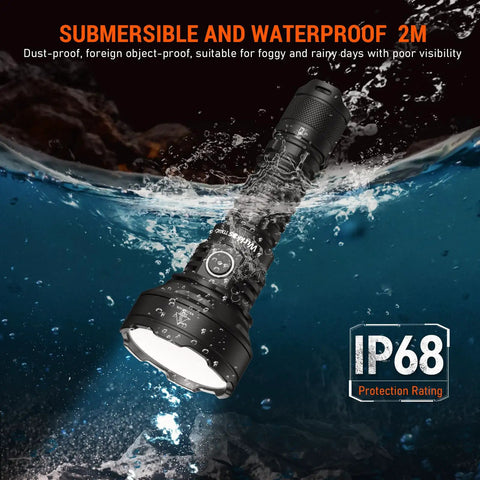 Rechargeable Tactical Flashlight With Buck Regulated Driver 1800LM SFT40 LED Hella Bright Long Throw Torch underwater