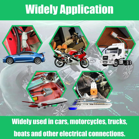 Various vehicles showcasing use of Waterproof 4 Pin Wire Connector Kit 102 PCS, 8 Sets With Stamped Terminals And Seal Plugs