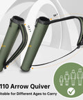 Dual Carry Archery Arrow Quiver For Hip And Back, Quick-Detach Silent Buckle, Foldable Ultra Lightweight 200g, green quiver