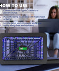 Powerful Indoor Bug Zapper With UV A LED That Kills Mosquitoes And Flies For Homes Offices And Patios, front view