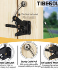 Self Locking Gate Latch With Spring Cable Pull For Outdoor Gates Black Gravity Lever Door Latch Built Tough For Wooden Fence Gates Auto Lock Gate Hardware For Pool Garden Shed 1 Pack on wooden fence