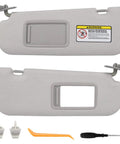 Hyundai Elantra Sun Visor Pair Replacement Kit 2011 2016 Non GT Driver And Passenger Side With Clips And Screws Gray Leather Textured Surface