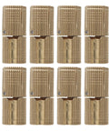 Eight Piece Golden Brass Invisible Barrel Hinges For Wooden Boxes And Cabinets With A Sleek Vintage Style Hidden Design Small Hinges